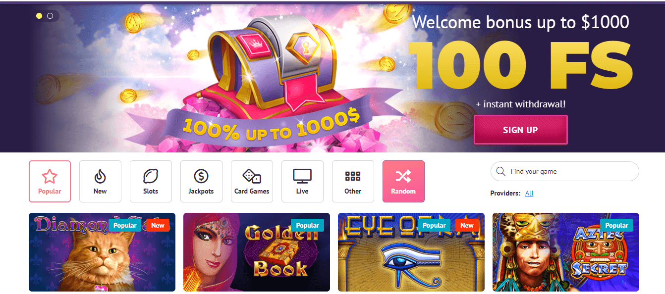 Slotum Casino Homepage in 2019